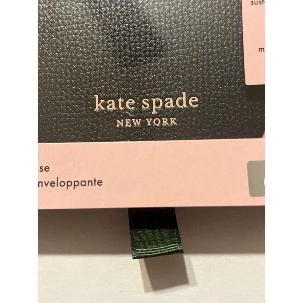 Kate Spade Apple iPhone 14 Plus Black Protective Wrap Case NEW
